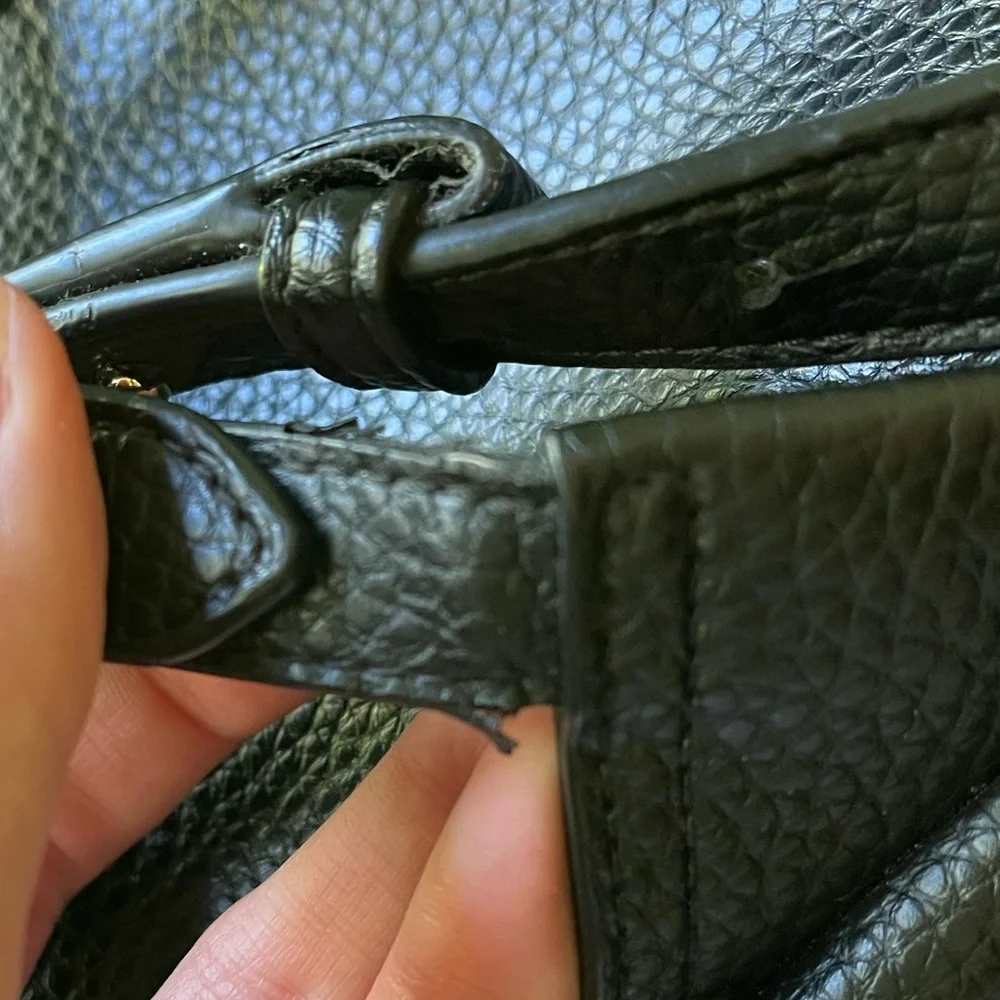 EMPORIO ARMANI Black Mini Backpack Synthetic Pebbled Leather Bag